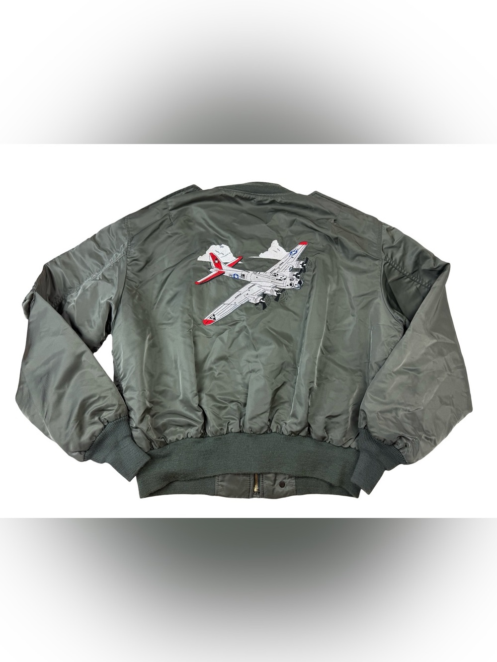 Vintage L Spiewak & Sons L-2 Flight Bomber Jacket L Made USA B-17 Patch Large